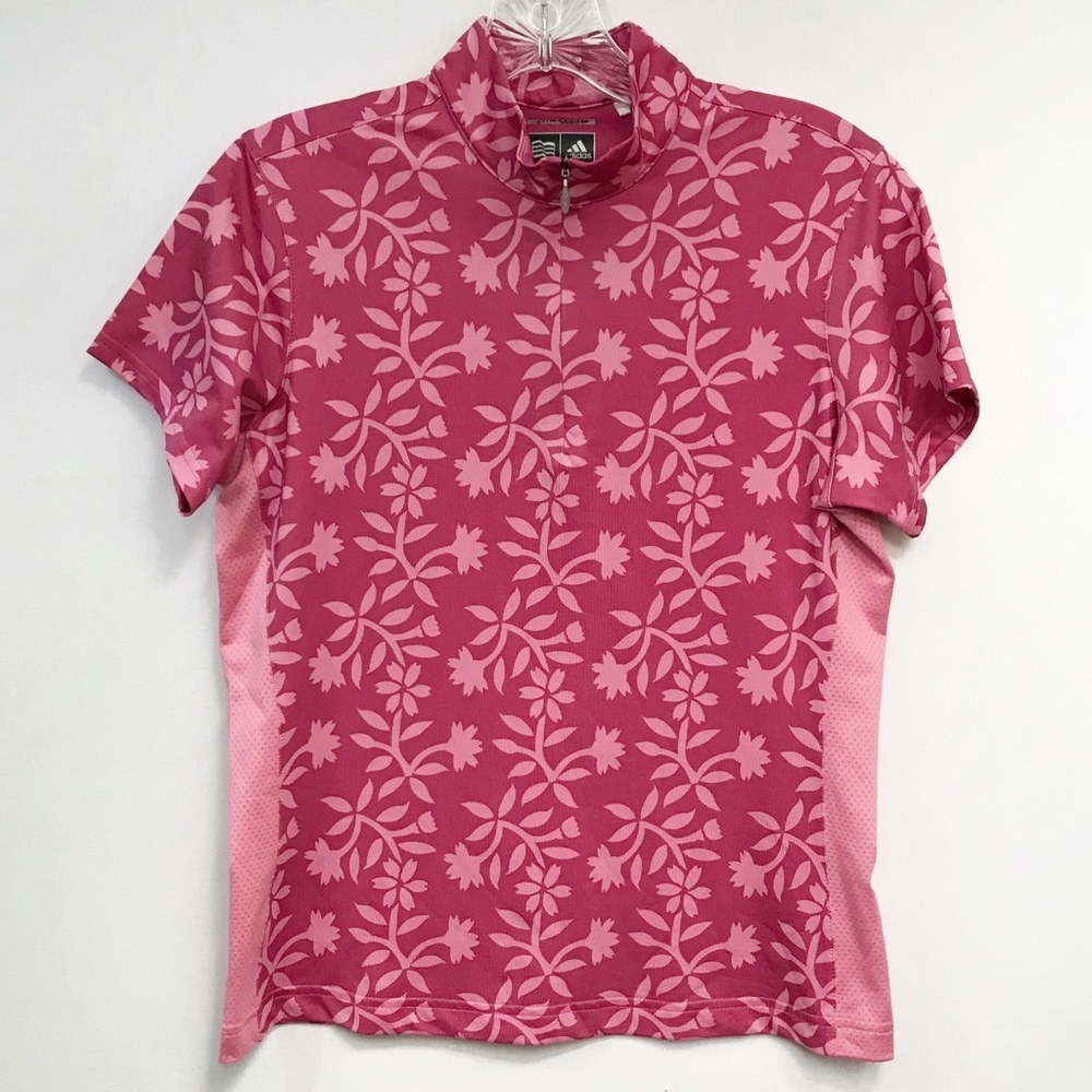 Adidas Women’s ClimaCool Short Sleeve Quarter Zip Size Small‎